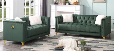 Green Sofa & Loveseat