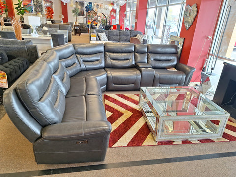 Black reclining sectional