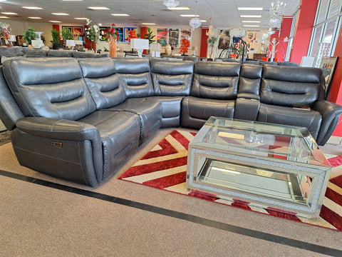 Black reclining sectional