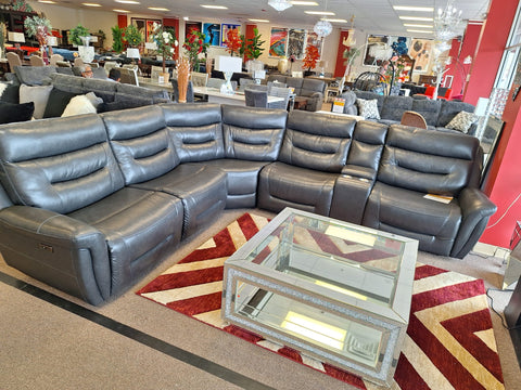 Black reclining sectional