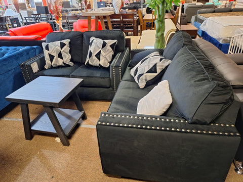 Black sofa & loveseat