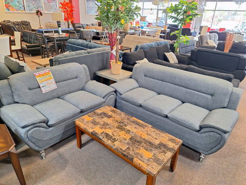 Grey sofa & loveseat