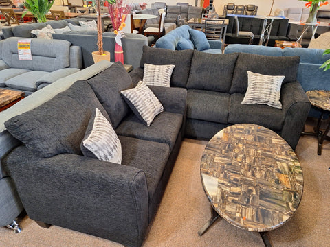Black sofa & loveseat