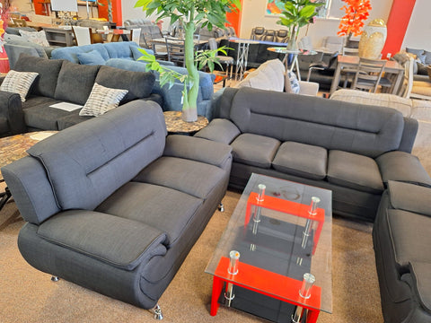 Dark Grey sofa & loveseat
