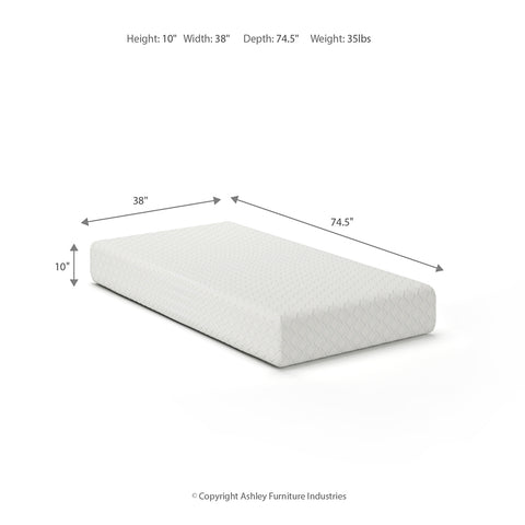 10 Inch Chime Memory Foam Twin Mattress in a Box