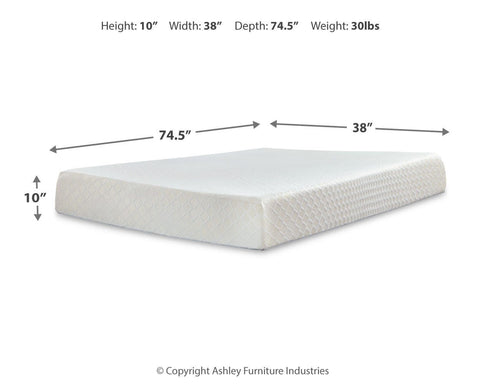 10 Inch Chime Memory Foam Twin Mattress in a Box