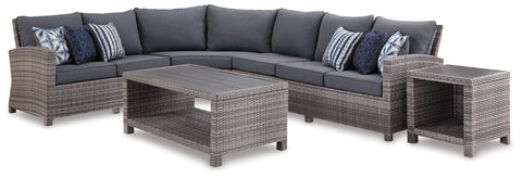 Salem Beach 3-Piece Outdoor Sectional with Chair, Coffee Table and End Table