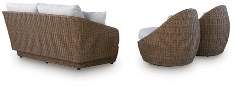 Cardiff Beach Love/Swivel Chairs Set (3/CN)