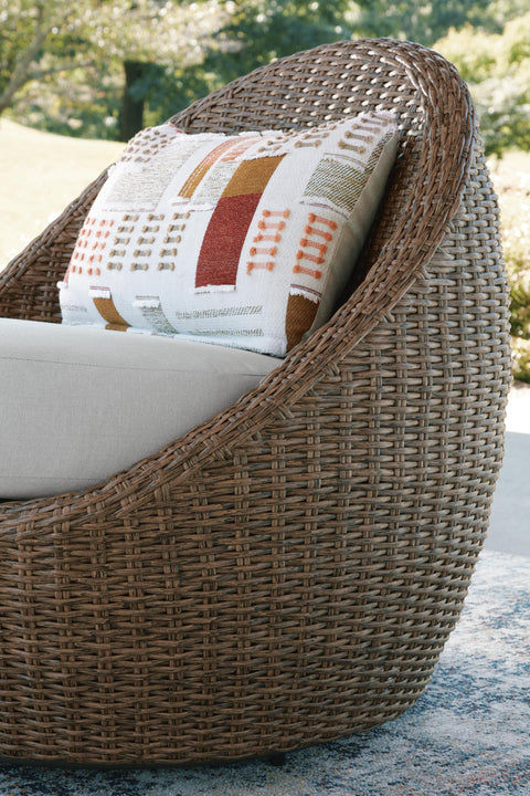 Cardiff Beach Love/Swivel Chairs Set (3/CN)