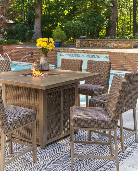 Walton Bridge Outdoor Bar Table with Fire Pit