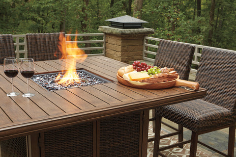 Paradise Trail Outdoor Bar Table and 8 Barstools
