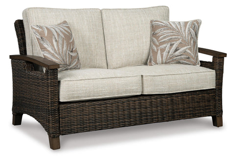 Paradise Trail Outdoor Loveseat and 2 Lounge Chairs with Fire Pit Table