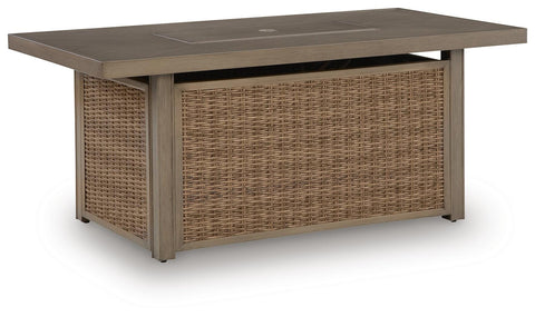 Revare Beach Rectangular Fire Pit Table