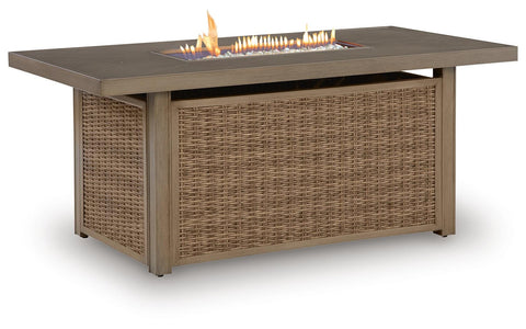 Revare Beach Rectangular Fire Pit Table