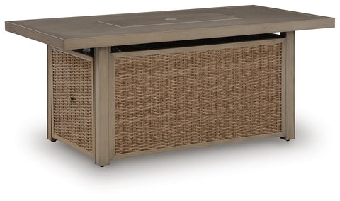 Revare Beach Rectangular Fire Pit Table