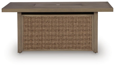 Revare Beach Rectangular Fire Pit Table
