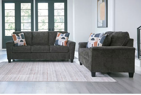 Dark Grey Sofa Loveseat with pillows