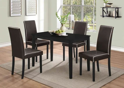 5PC Brown leather dining set - JMD Furniture DMV