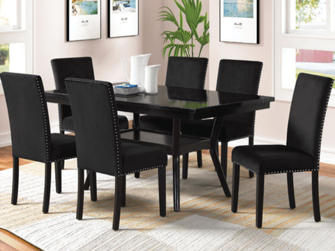 5PC Dark fabric dining set