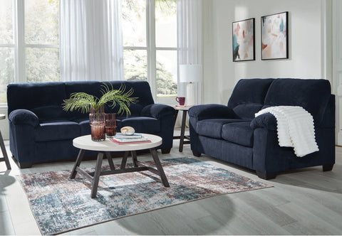 Dark Blue Sofa Loveseat set