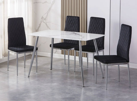 White Marble dining set (5PC)