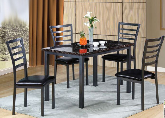 5PC Marble top dining table set - JMD Furniture&Mattresses
