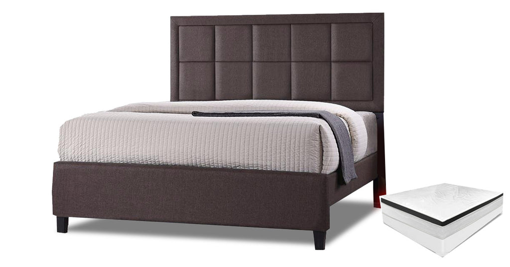 B085 Queen Bed with Single Euro Mattress and Box spring - JMD Furniture&Mattresses
