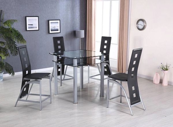 5PC Glass dining set - JMD Furniture&Mattresses