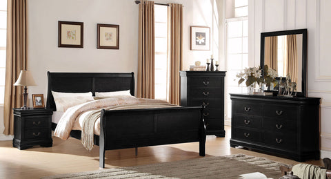 Black Louis Philippe Bedroom Set - JMD Furniture&Mattresses