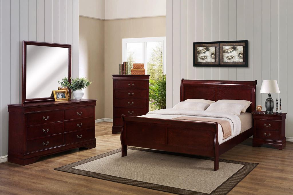 Cherry Lous Philippe Bedroom Set - JMD Furniture&Mattresses