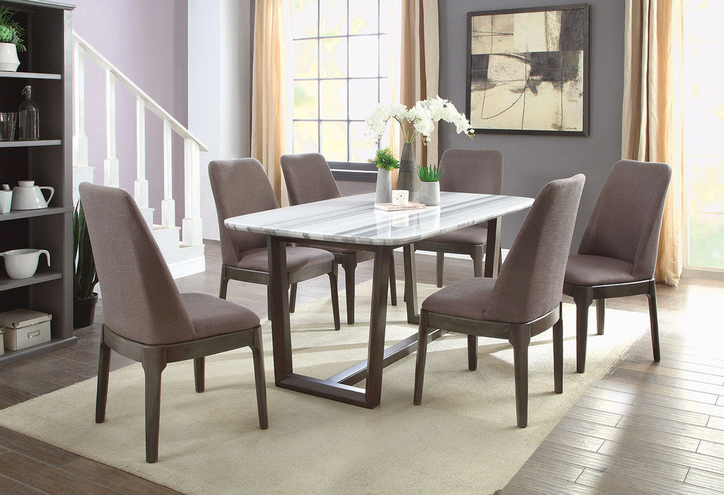 7PC Vespa Marble top dining set - JMD Furniture&Mattresses